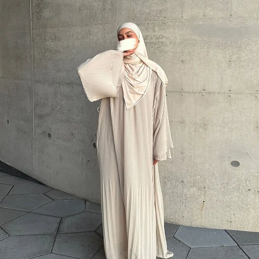 Robe plissée en mousseline